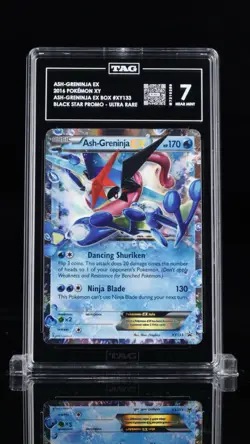 2016 POKEMON ASH-GRENINJA EX #XY133 ASH-GRENINJA EX BOX BS PROMO TAG 7 psa - Image 1