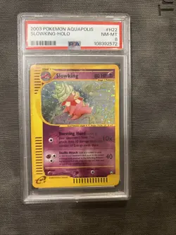 PSA 8 NM-MT SWIRL 2003 Aquapolis Slowking Holo Foil H22/H32 Pokemon WOTC - Image 1