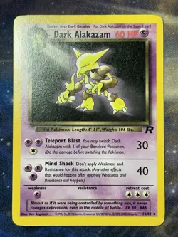 Dark Alakazam 18/82 Team Rocket Rare 2000 WotC Pokemon VLP - Image 3