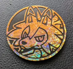 Lycanroc Coin Pokemon TCG Sparkling Holo Pattern Collector Standard Size - Image 1