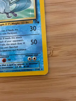 Pokemon TCG Articuno Fossil 17/62 Regular 1999-2000 Wizards WOTC Non Holo MP Vtg - Image 5