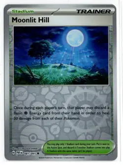 Pokemon Paldean Fates Reverse Holo 081/091 Moonlit Hill - Image 1