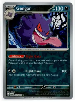 Pokemon Paldean Fates Reverse Holo 057/091 Gengar - Image 1