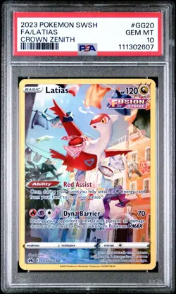 2023 POKEMON SWORD AND SHIELD CROWN ZENITH #GG20 FA/LATIAS PSA 10 - Image 1