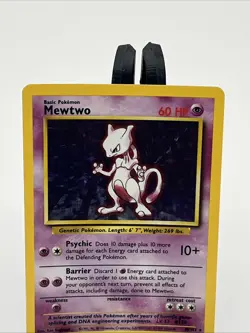 1999 Pokemon Set Unlimited Mewtwo Rare Holo #10/102 LP Mint - Image 3