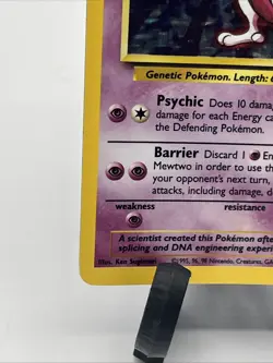 1999 Pokemon Set Unlimited Mewtwo Rare Holo #10/102 LP Mint - Image 5