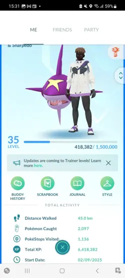 Pokemon Go (Stage 35) Shiny Sharpedo ( 100 Shinys ) ( 1 M ) - Image 1
