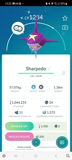 Pokemon Go (Stage 35) Shiny Sharpedo ( 100 Shinys ) ( 1 M ) - Image 2