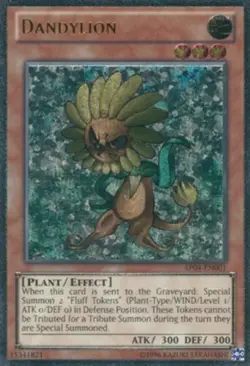 Yugioh! HP Dandylion - AP04-EN001 - Ultimate Rare - Unlimited Edition Heavily Pl - Image 1