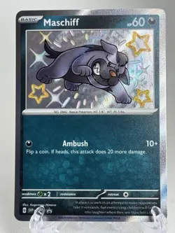 Maschiff Black Star Promo Shiny Holo Rare PALDEAN FATES Pokemon TCG Card 071 - Image 2