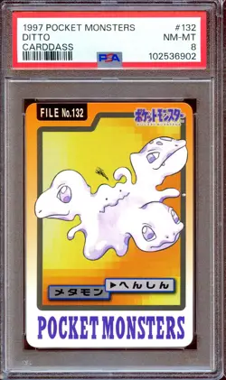 PSA 8 Ditto #132 Bandai Carddass 1997 Japanese Pokemon Card NEAR MINT - Image 1