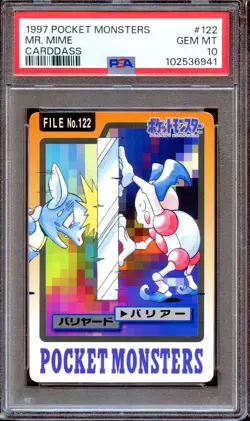 PSA 10 Mr. Mime #122 Bandai Carddass 1997 Japanese Pokemon Card GEM MINT - Image 1