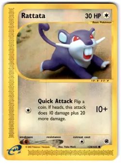 2002 E-Card - Expedition Rattata Basic/Common #128 - Image 1