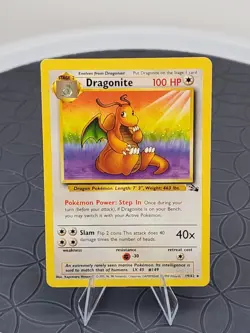 Dragonite Pokemon Card Non-Holo Rare Fossil Set #19/62 Excellent Condition - Image 1