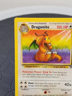 Dragonite Pokemon Card Non-Holo Rare Fossil Set #19/62 Excellent Condition - Image 3