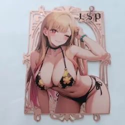 Marin Bikini Pose Metal Card Limited LSP 082/200 Goddess Story Anime Card - Image 1