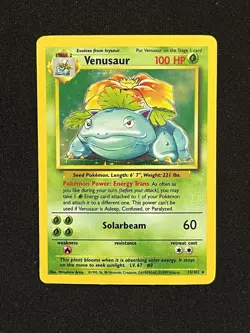 Pokemon TCG Venusaur Base Set Holo Unlimited Rare Card 15/102 - Image 1