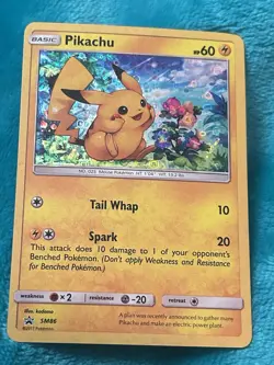 Pokemon Pikachu SM86 Black Star Promo Holo Card LP/MP - Image 1