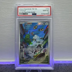 Chatot 181/162 PSA 10 Illustration Rare SAR Pokemon Card Temporal Forces S&V - Image 1