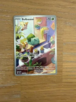 Pokemon TCG Bulbasaur Holo Card Stellar Crown Illustration Rare 143/142 - Image 1