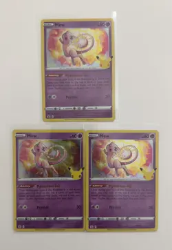 Pokemon TCG Mew Celebrations Holo Rare Card 011/025 x3 Copies - Image 1