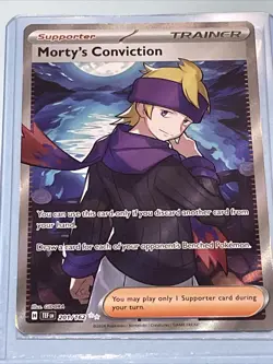 Pokemon TCG Temporal Forces Mortys Conviction Ultra Rare Holo Card 201/162 - Image 1
