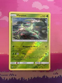 Pokemon Card Virizion Shining Legends Reverse Holo Rare 8/73 Near Mint - Image 1