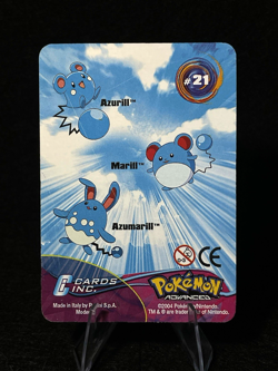 Azurill Marill Azumarill #21 2004 Pokemon Advanced Action Lenticular Card LP - Image 2