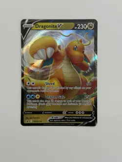 Pokemon TCG Dragonite v SWSH154 Black Star Promo Card - Image 1
