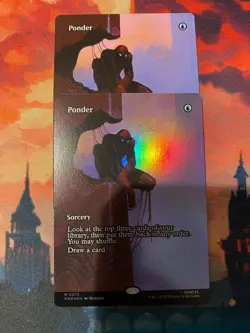 MTG Spider Man Ponder Borderless x 2, One Foil - Image 1