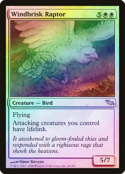 Windbrisk Raptor FOIL Shadowmoor HEAVILY PLD White Rare MAGIC MTG CARD ABUGames - Image 1