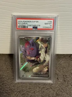 2025 POKEMON SVP EN-SV BLACK STAR PROMO #189 N'S ZORUA PSA 10 - Image 1