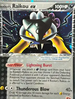 Rocket's Raikou ex 108/107 Pokemon Ex Deoxys -Holo -Secret Rare-NP/NM+ - Image 3