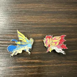 Shiny Zacian and Zamazenta - Pokemon TCG Enamel Pins Crown Zenith Official - Image 1