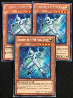 YUGIOH ELEMENTAL HERO NEOS ALIUS RYMP-EN010 SECRET RARE X3 MP - Image 1