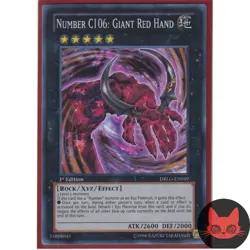 Yugioh Number C106: Giant Red Hand DRLG-EN049 Super Rare 1st Edition NM - Image 1