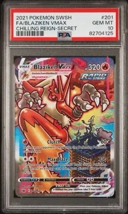 PSA 10 GEM MINT Blaziken VMAX Alternate Art Secret Rare 201/198 Pokemon Card - Image 1