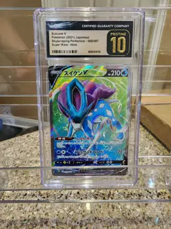 CGC 10 Pristine Japanese Suicune V s7D Skyscraping Perf. 068/067 Pokemon Card - Image 1