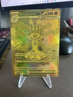 Mega Lucario EX 188/132 Hyper Rare Mega Evolutions NM Pack Fresh Gold Card - Image 1