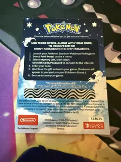 Lot of 2 Shiny Miradon Or Koraidon Code Card (unscratched) - Image 4