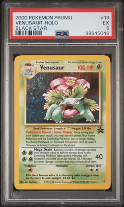 PSA 5 Venusaur Holo #13 Black Star Promo 2000 Pokemon Card - Image 1