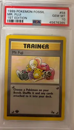 PSA 10 Mr. Fuji 5862 1st Edition Fossil 1999 Pokemon Card - Image 1
