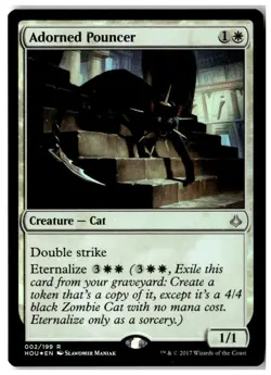 MTG Foil Adorned Pouncer - Hour of Devastation Moderately Played English - Image 1