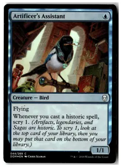 MTG Foil Artificer's Assistant - Dominaria Heavily Played English - Image 1