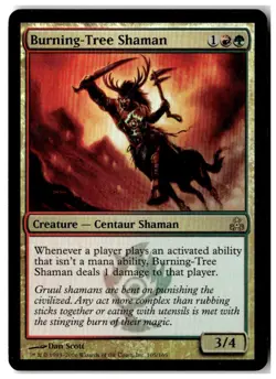 MTG Foil Burning-Tree Shaman - Guildpact Heavily Played English - Image 1