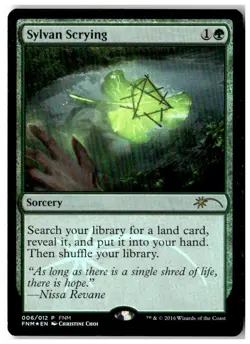 MTG Foil Sylvan Scrying - FNM Promos Heavily Played English - Image 1