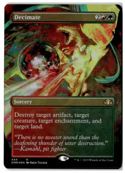 MTG Foil Decimate (Borderless) - Dominaria Remastered Lightly Played English - Image 1