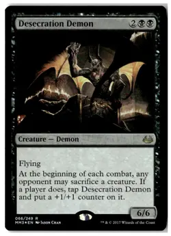 MTG Foil Desecration Demon - Modern Masters 2017 Moderately Played English - Image 1