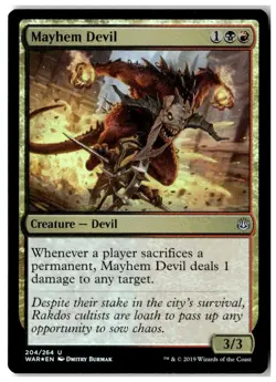 MTG Foil Mayhem Devil - War of the Spark Moderately Played English - Image 1