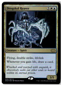 MTG Foil Drogskol Reaver - Double Masters 2022 Moderately Played English - Image 1